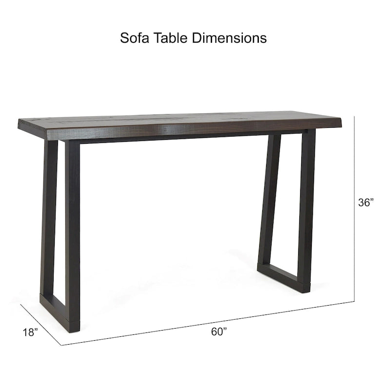 Tavolo console bar Steve Silver Joliet Live Edge in ciliegio anticato ed ebano