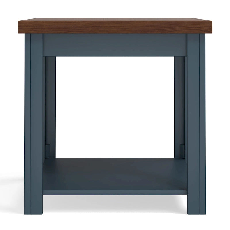 Tavolino da salotto Bridgevine Home Nantucket da 24 pollici, nessun assemblaggio richiesto, finitura Blue Denim e Whiskey