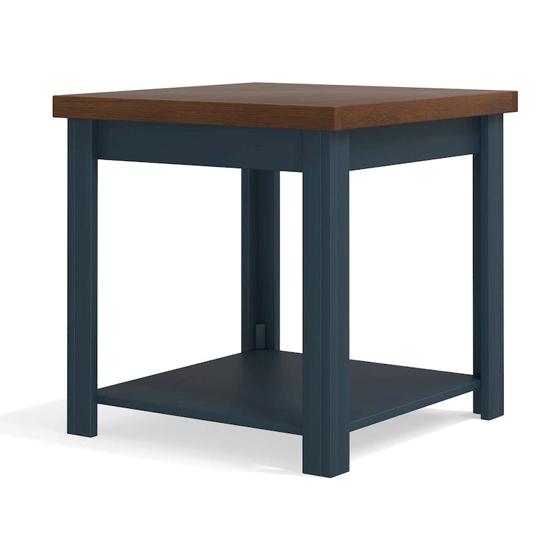 Tavolino da salotto Bridgevine Home Nantucket da 24 pollici, nessun assemblaggio richiesto, finitura Blue Denim e Whiskey