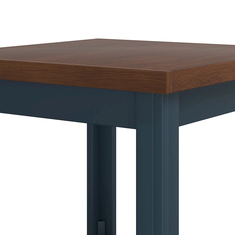 Tavolino da salotto Bridgevine Home Nantucket da 24 pollici, nessun assemblaggio richiesto, finitura Blue Denim e Whiskey