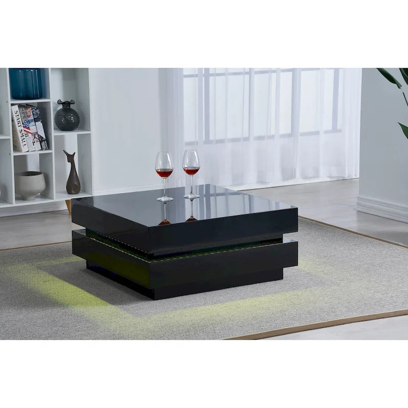 Artiva La Villino Table basse avec télécommande, noire