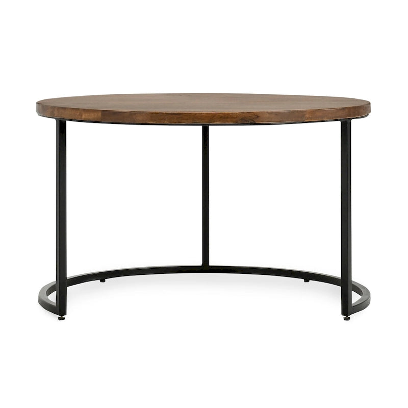 Classic Home Emma Set di 2 Tavolini Nido Marrone Naturale
