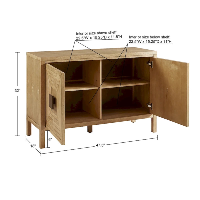 Madison Park Paige, mobile contenitore geometrico a 2 ante con ripiani regolabili
