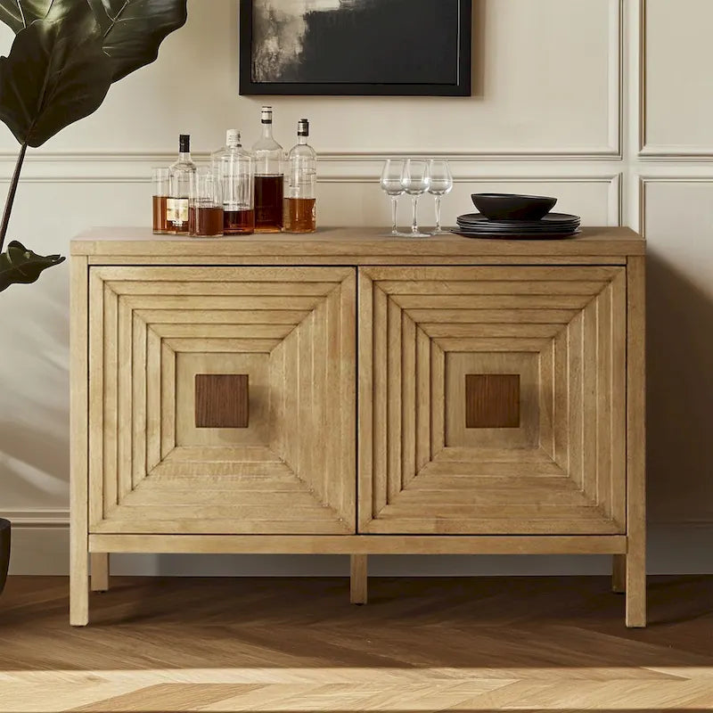 Madison Park Paige, mobile contenitore geometrico a 2 ante con ripiani regolabili