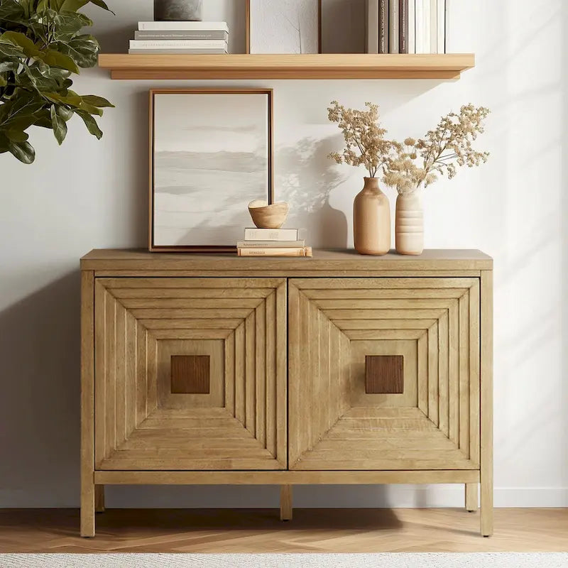 Madison Park Paige, mobile contenitore geometrico a 2 ante con ripiani regolabili