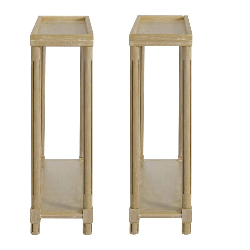Tavolini laterali stretti Harrison New Ridge Home Goods, set da 2, Rovere invecchiato