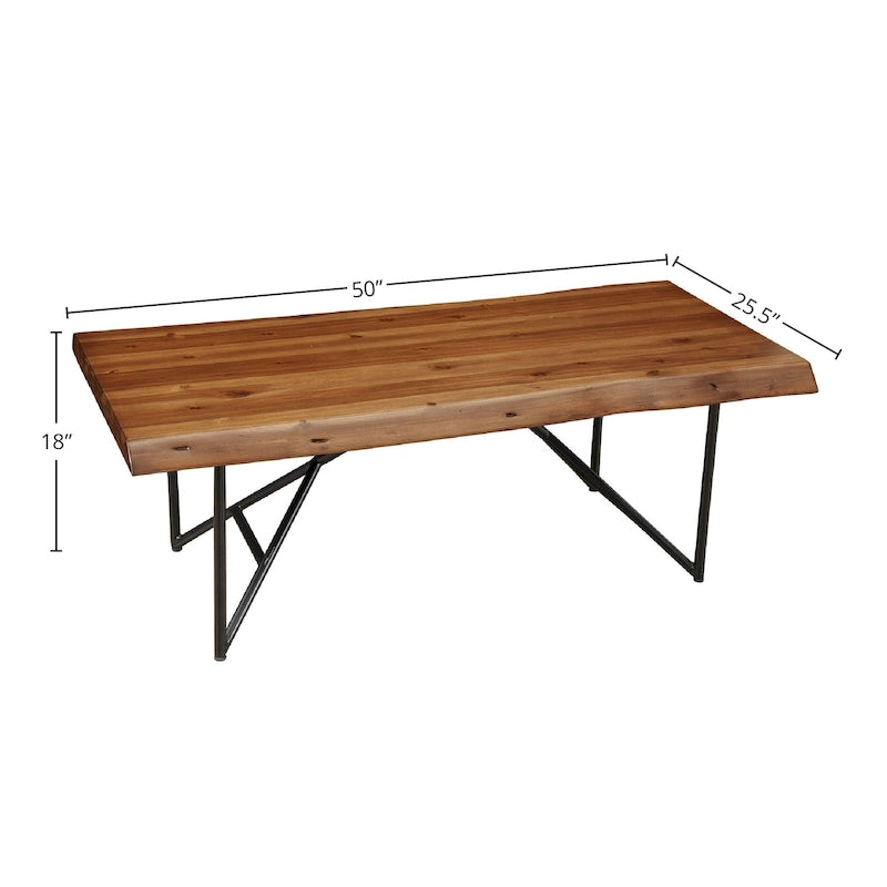 Tavolino da caffè/cocktail Alpine Furniture Live Edge - Noce chiaro - 50Lx25.5Px18A