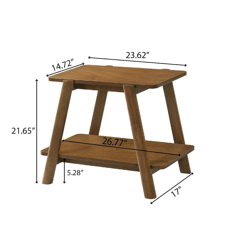 Set di 3 tavolini da salotto Roundhill Furniture Metz in legno, stile Mid-Century, con ripiano