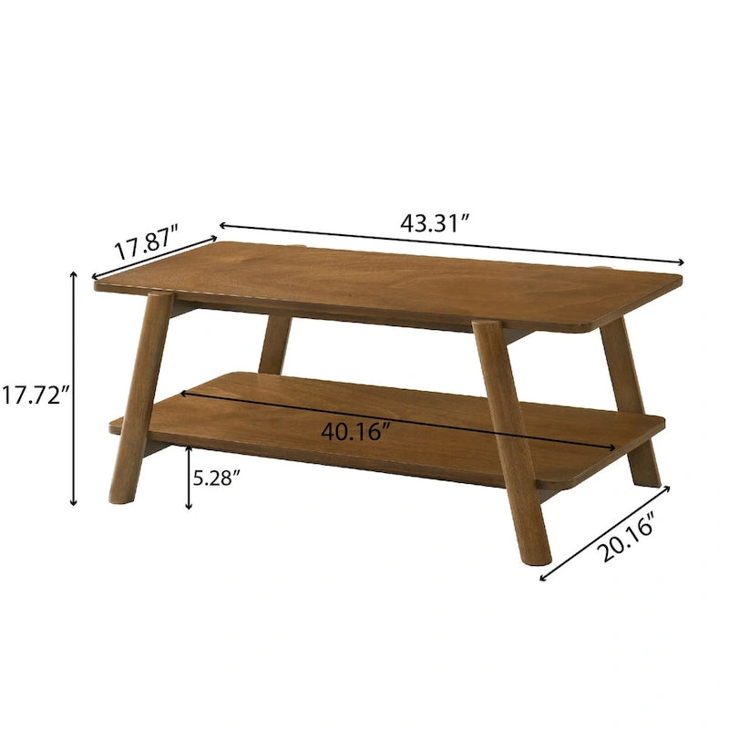 Set di 3 tavolini da salotto Roundhill Furniture Metz in legno, stile Mid-Century, con ripiano