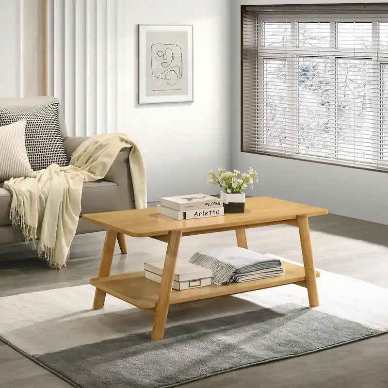 Set di 3 tavolini da salotto Roundhill Furniture Metz in legno, stile Mid-Century, con ripiano