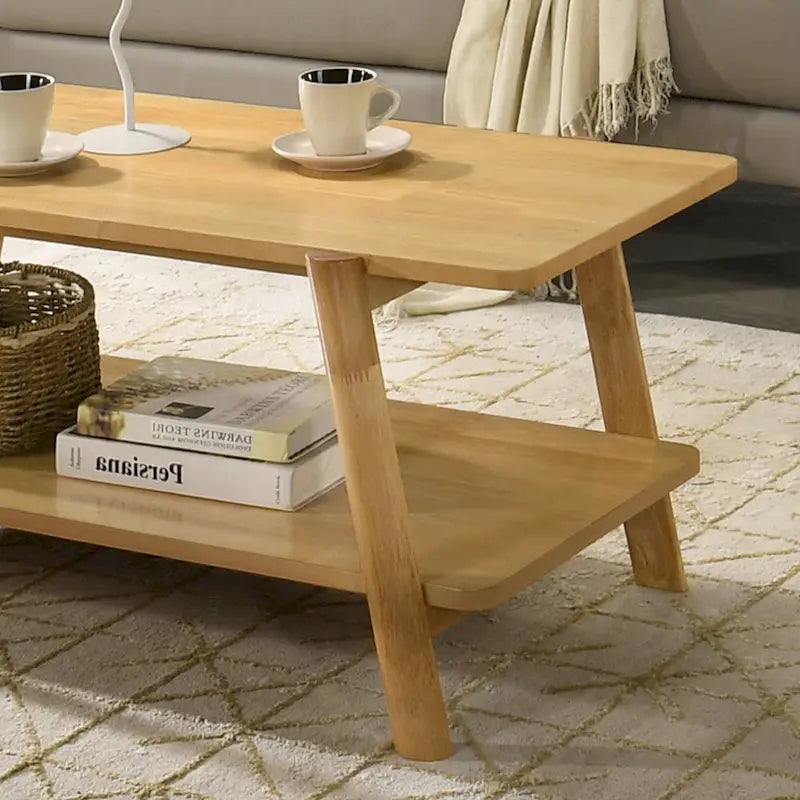 Set di 3 tavolini da salotto Roundhill Furniture Metz in legno, stile Mid-Century, con ripiano