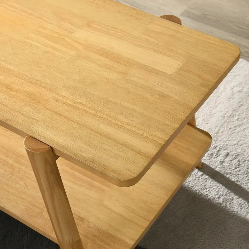 Set di 3 tavolini da salotto Roundhill Furniture Metz in legno, stile Mid-Century, con ripiano