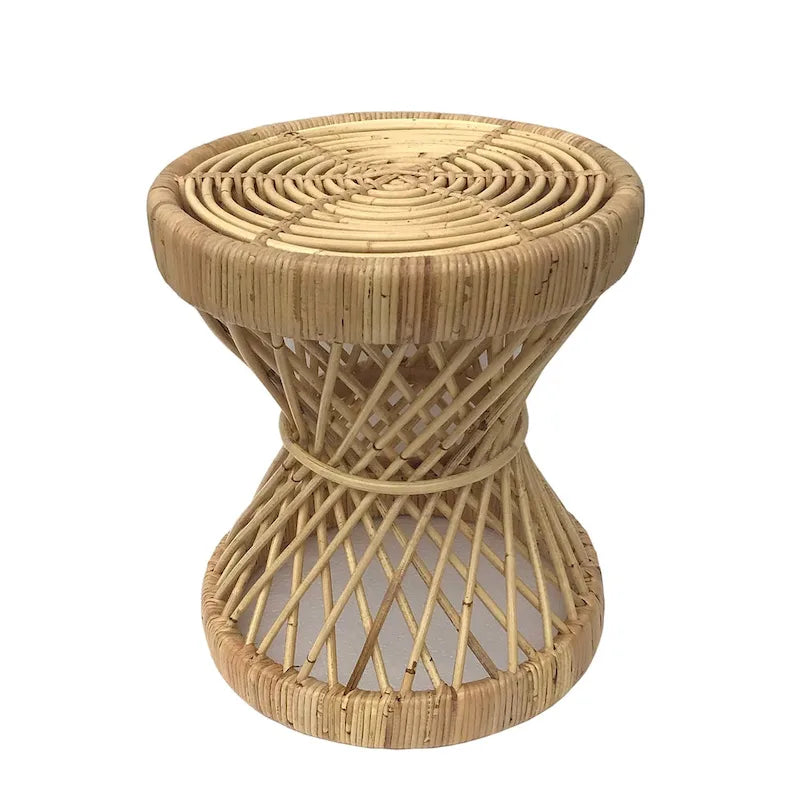 Table torsadée en rotin