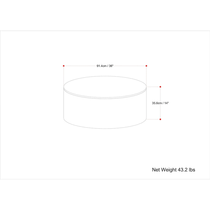 WYNDENHALL Hillmount Table basse ronde contemporaine 36 pouces en bois de manguier massif et entièrement assemblée - 36p x 36L x 14h