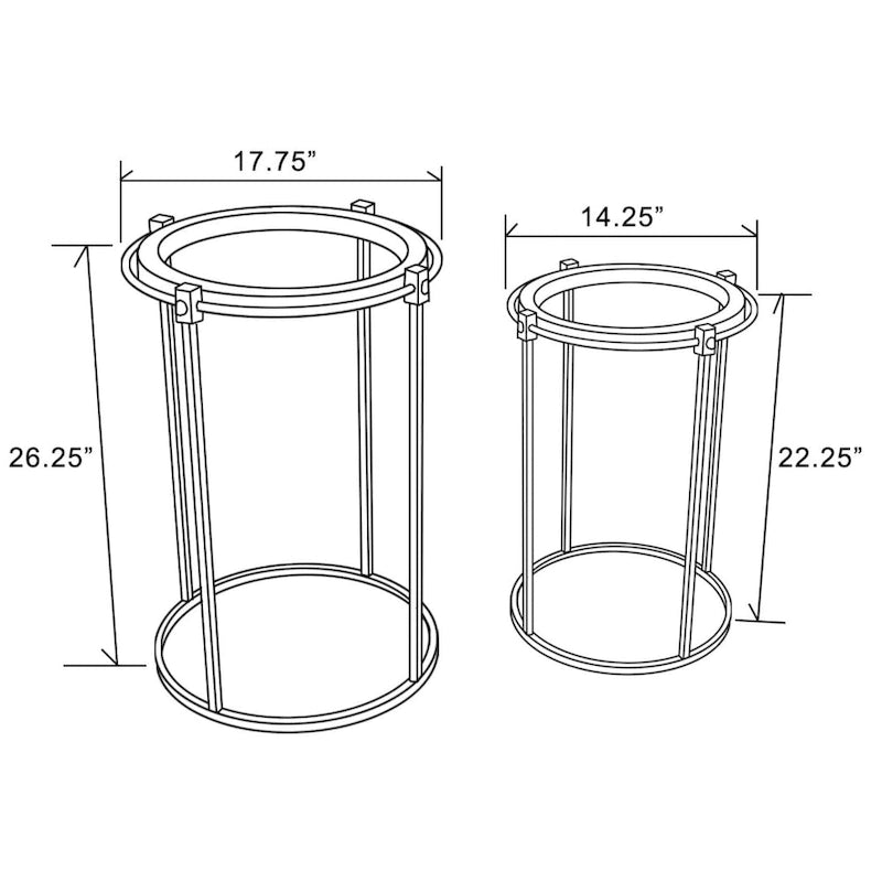 Tavolino d'appoggio rotondo in metallo e vetro Carbon Loft Satine (set di 2)