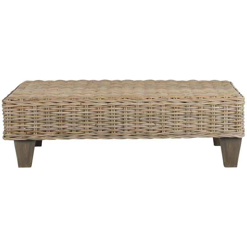 Panca in vimini naturale lavato Leary SAFAVIEH - 40,6 x 27,6 x 12,2