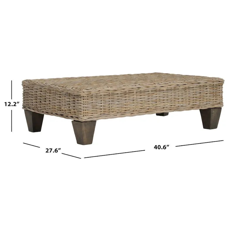Panca in vimini naturale lavato Leary SAFAVIEH - 40,6 x 27,6 x 12,2