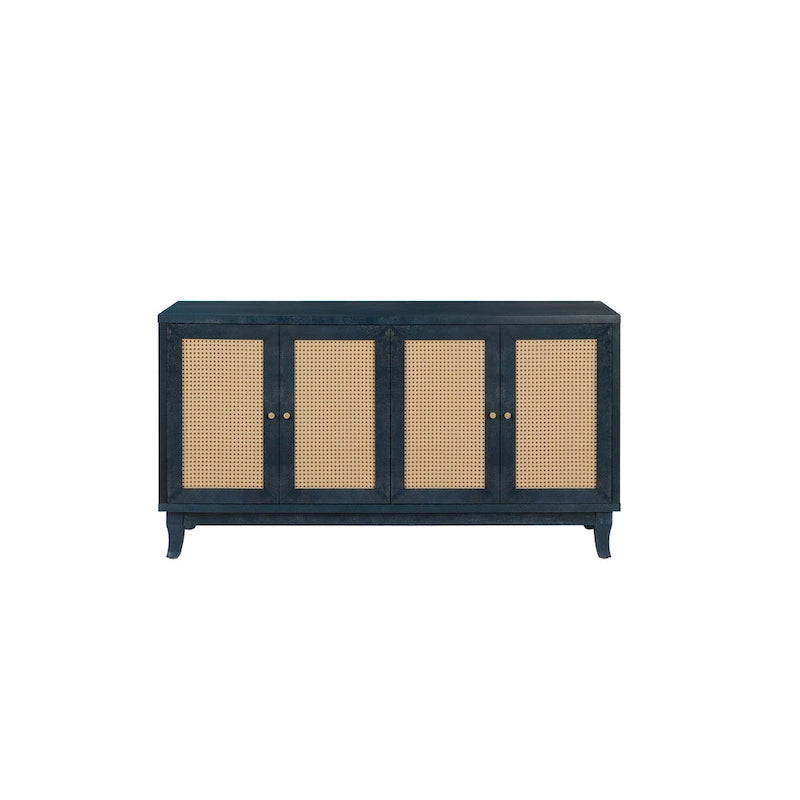 Madia credenza moderna con ante ad accento, mobile in legno, consolle con 4 ante e ripiani regolabili