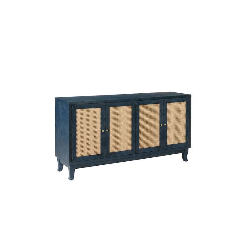 Madia credenza moderna con ante ad accento, mobile in legno, consolle con 4 ante e ripiani regolabili