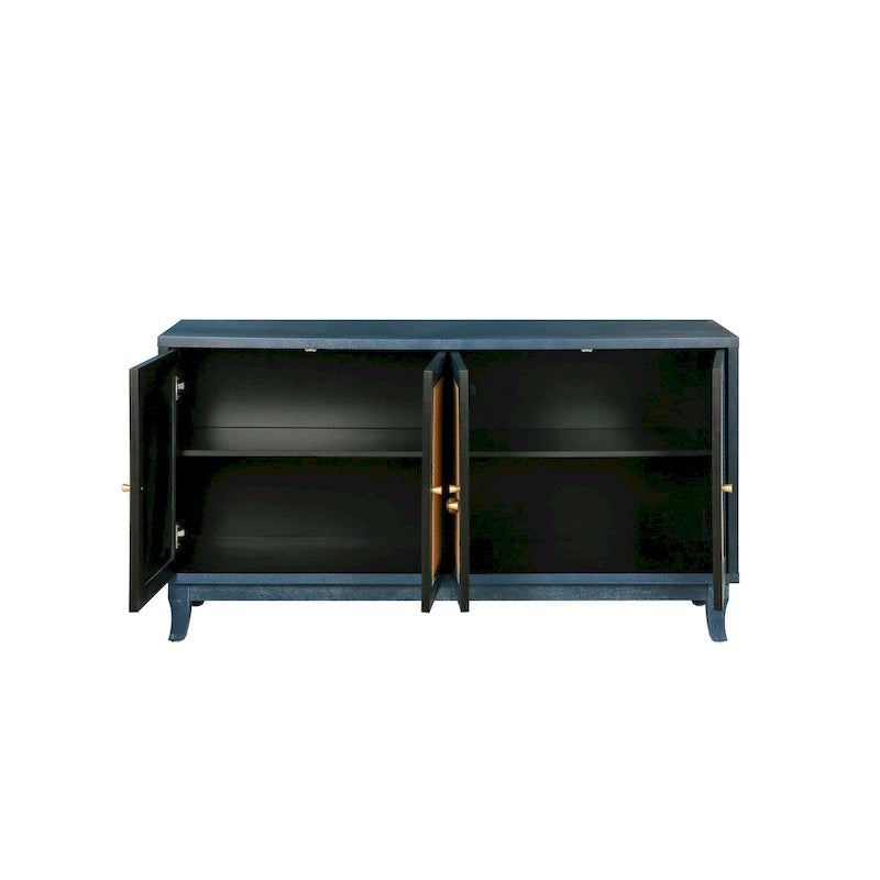Madia credenza moderna con ante ad accento, mobile in legno, consolle con 4 ante e ripiani regolabili
