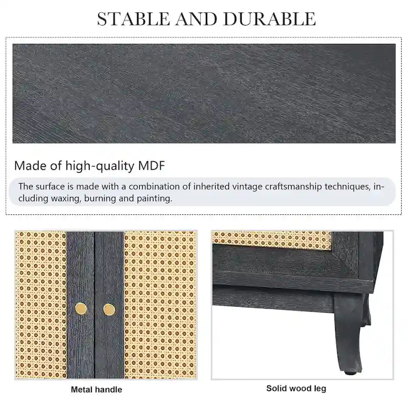 Madia credenza moderna con ante ad accento, mobile in legno, consolle con 4 ante e ripiani regolabili