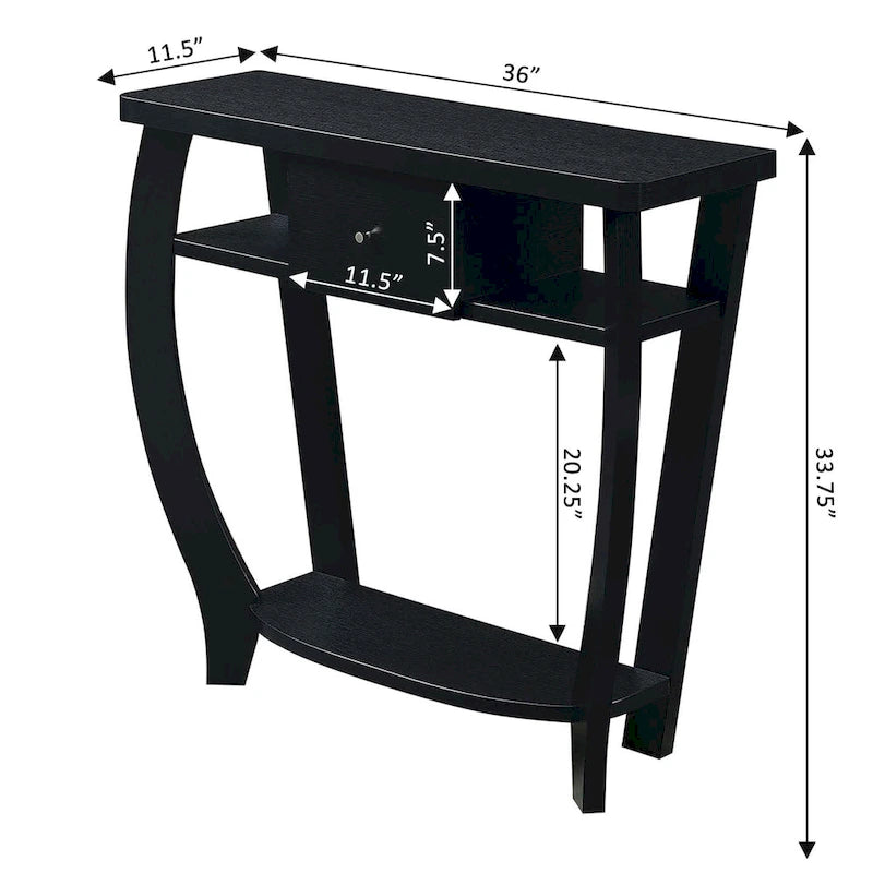 Table console Dorchester Newport 1 tiroir avec étagère de Convenience Concepts
