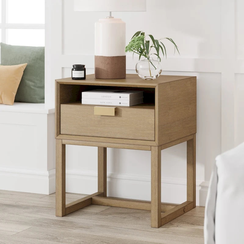 Table d'appoint Nathan James Luke avec tiroir de rangement et casier