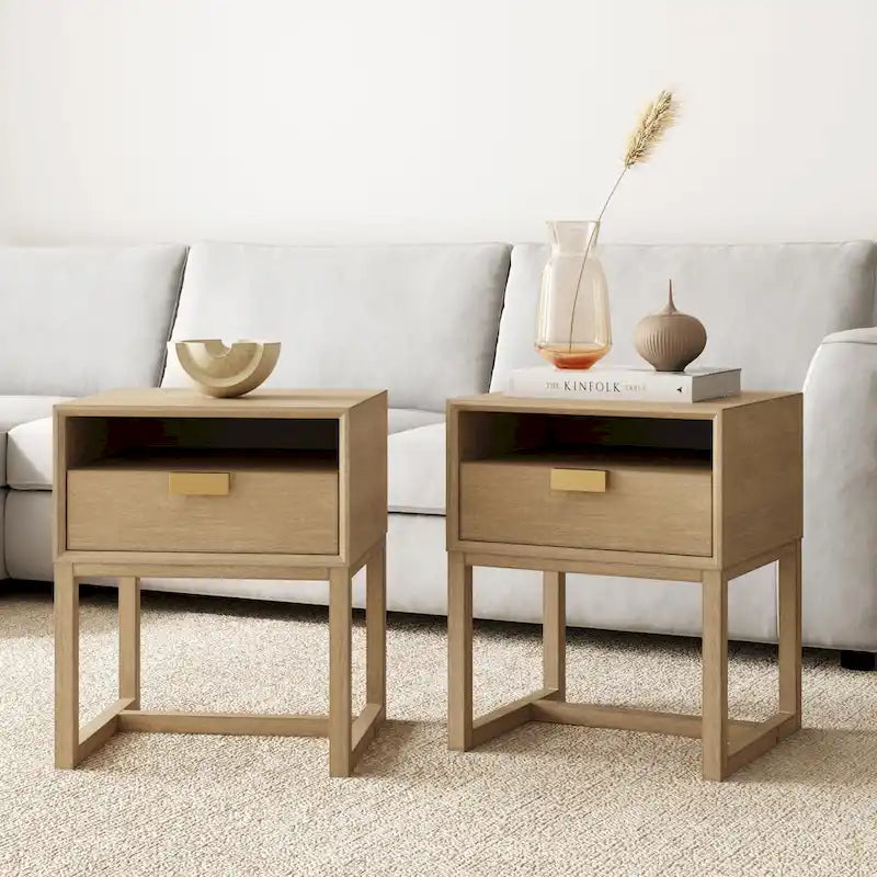 Table d'appoint Nathan James Luke avec tiroir de rangement et casier