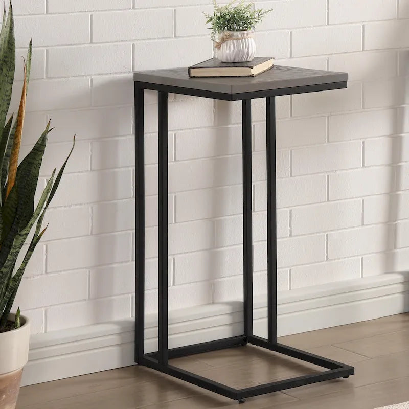 Tavolino laterale a C in acciaio da 16 pollici Rendrick Industrial di Furniture of America