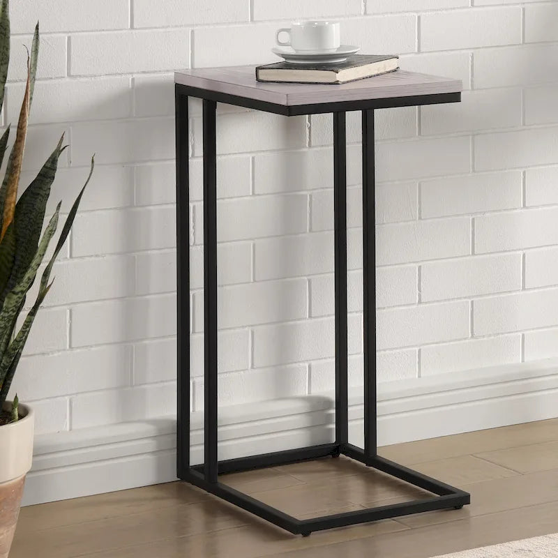 Tavolino laterale a C in acciaio da 16 pollici Rendrick Industrial di Furniture of America