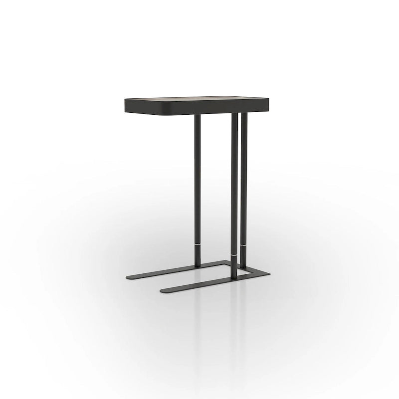 Tavolino laterale Schofield Industrial con piano apribile a C in metallo da 50 cm di Furniture of America
