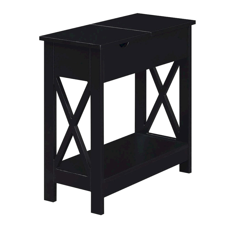 Tavolino Oxford Flip Top di Convenience Concepts con Stazione di Ricarica e Ripiano
