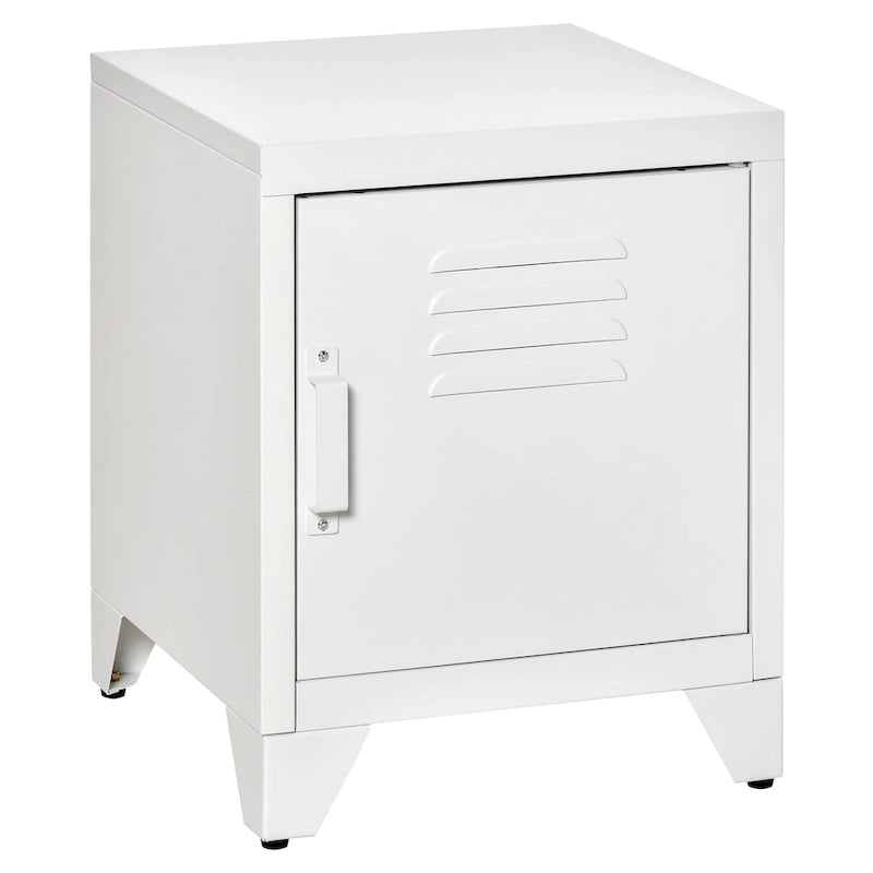 HOMCOM Tavolino Laterale Industriale, Tavolino da Salotto con Anta ad Armadietto e Ripiano Regolabile - 40x40x50 cm