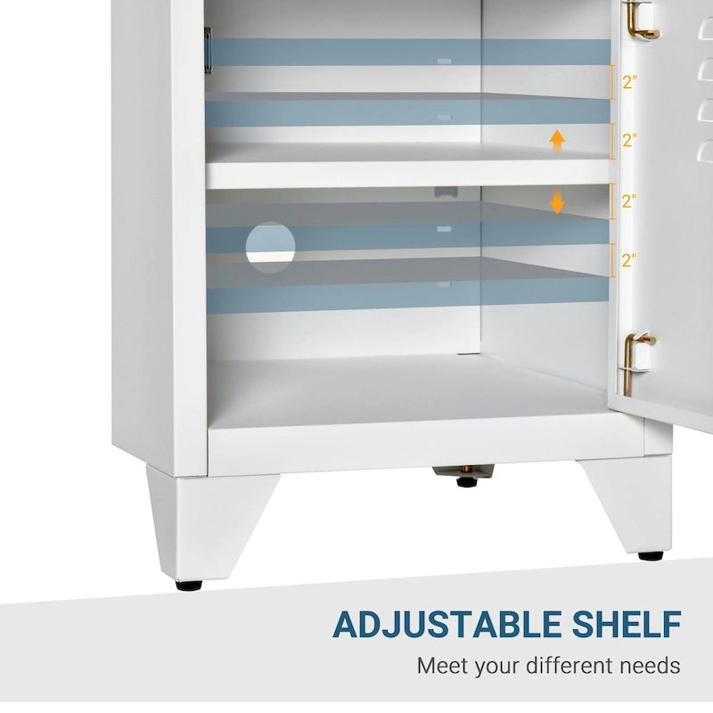 HOMCOM Tavolino Laterale Industriale, Tavolino da Salotto con Anta ad Armadietto e Ripiano Regolabile - 40x40x50 cm