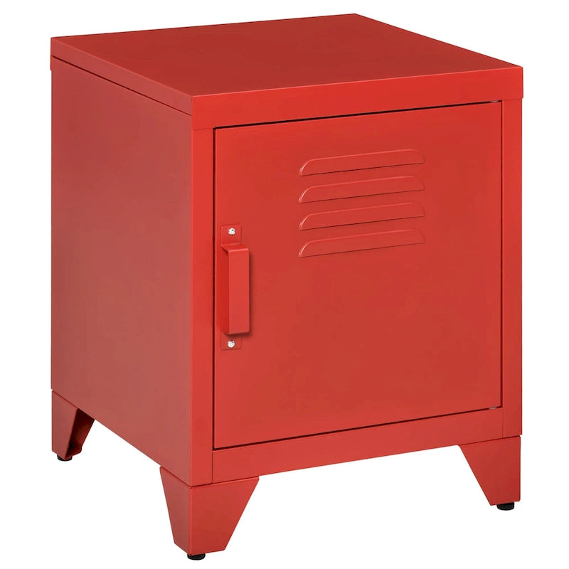 HOMCOM Tavolino Laterale Industriale, Tavolino da Salotto con Anta ad Armadietto e Ripiano Regolabile - 40x40x50 cm