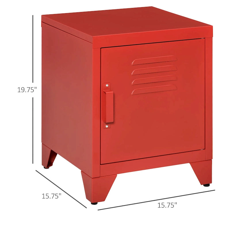 HOMCOM Tavolino Laterale Industriale, Tavolino da Salotto con Anta ad Armadietto e Ripiano Regolabile - 40x40x50 cm