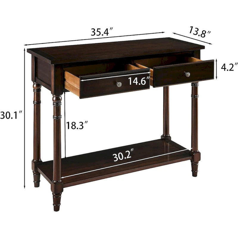 Consolle d'ingresso con cassetti e ripiano