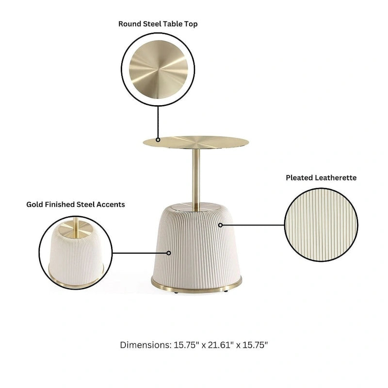 Table d'appoint rembourrée moderne Anderson 1.0 de Manhattan Comfort