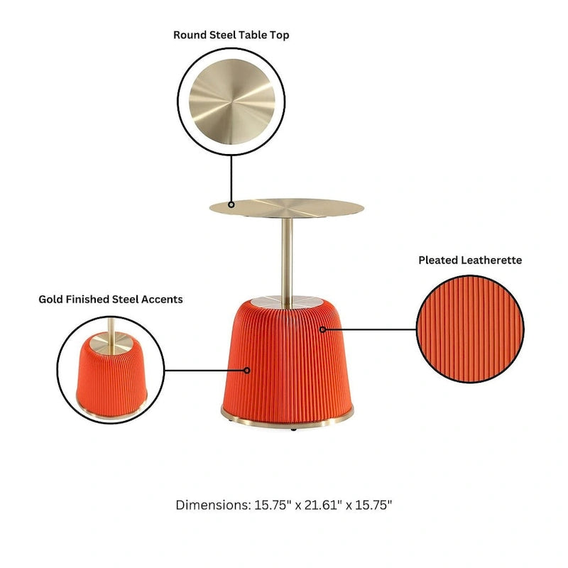 Table d'appoint rembourrée moderne Anderson 1.0 de Manhattan Comfort