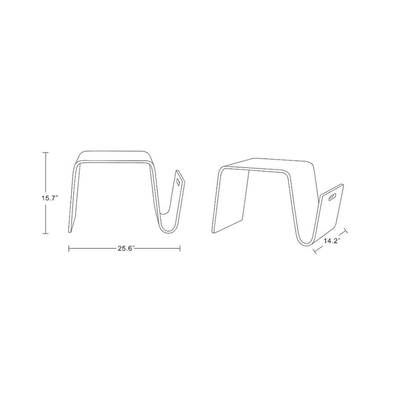 Tavolino Rettangolare Manhattan Comfort Brookside da 25.6 pollici
