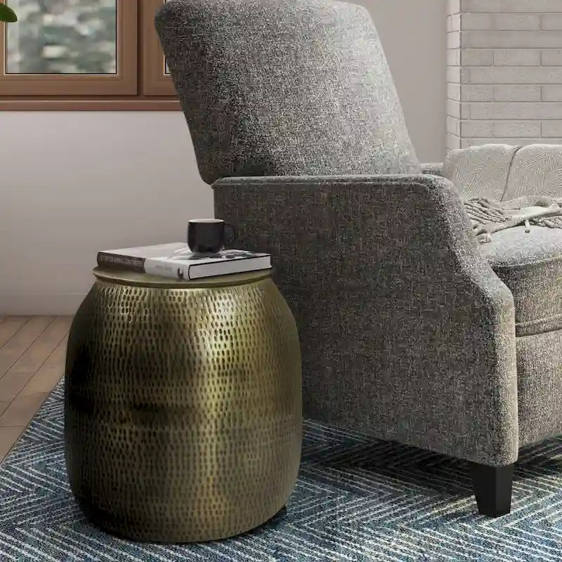 WYNDENHALL Riva Table d'appoint de rangement industrielle en métal de 19 pouces de large, entièrement assemblée