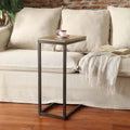 Table d'appoint Carolina Living Aggie C-Form - Plateau chêne récolte - Base fer vieilli