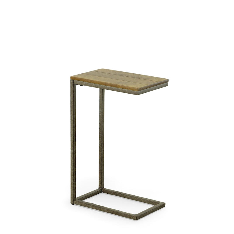 Table d'appoint Carolina Living Aggie C-Form - Plateau chêne récolte - Base fer vieilli