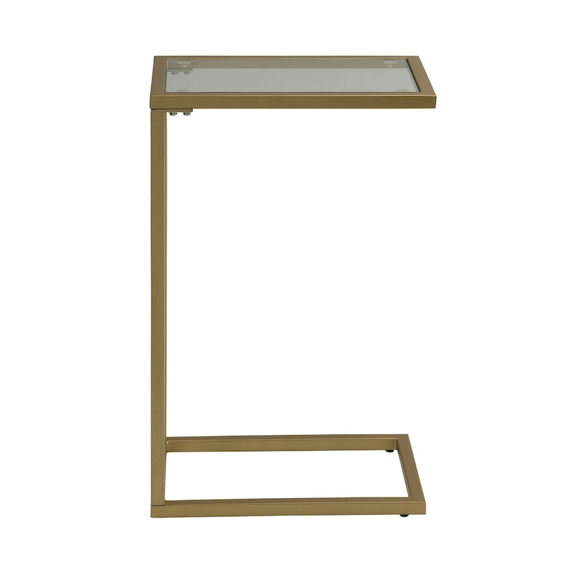 Table d'appoint Carolina Living Aggie C-Form - Plateau chêne récolte - Base fer vieilli