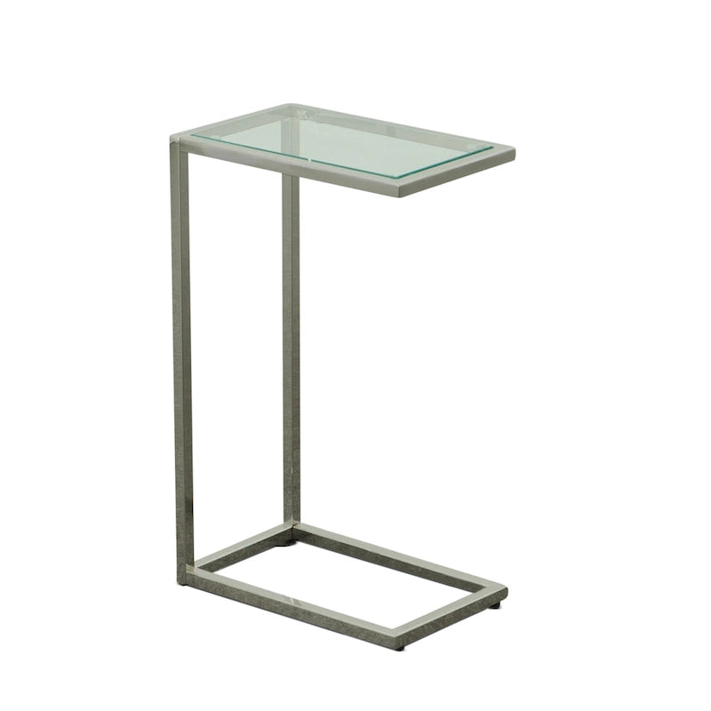 Table d'appoint Carolina Living Aggie C-Form - Plateau chêne récolte - Base fer vieilli