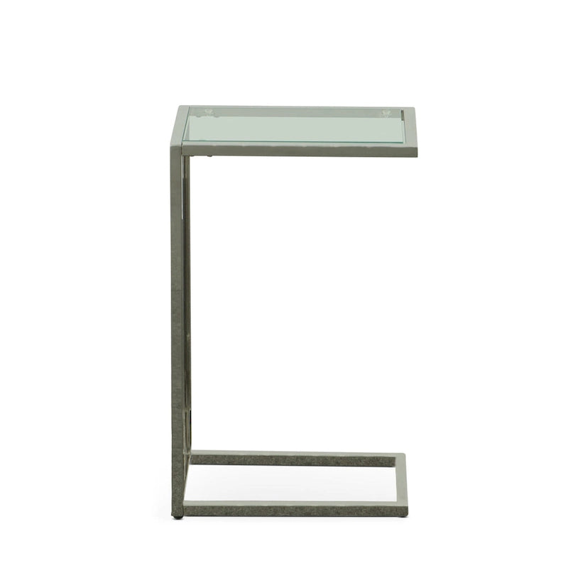 Table d'appoint Carolina Living Aggie C-Form - Plateau chêne récolte - Base fer vieilli