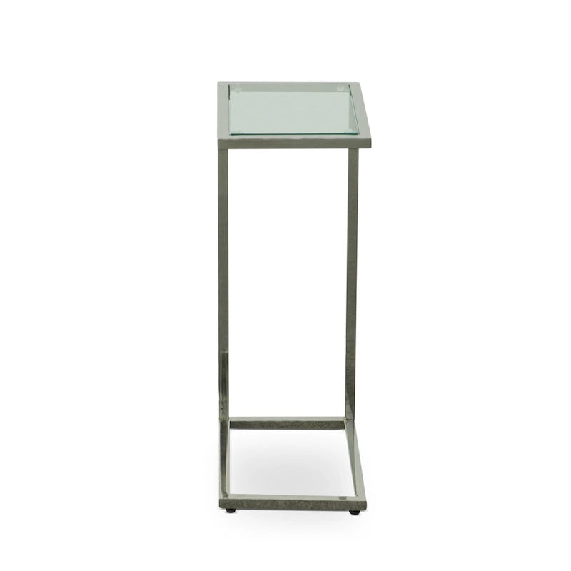 Table d'appoint Carolina Living Aggie C-Form - Plateau chêne récolte - Base fer vieilli