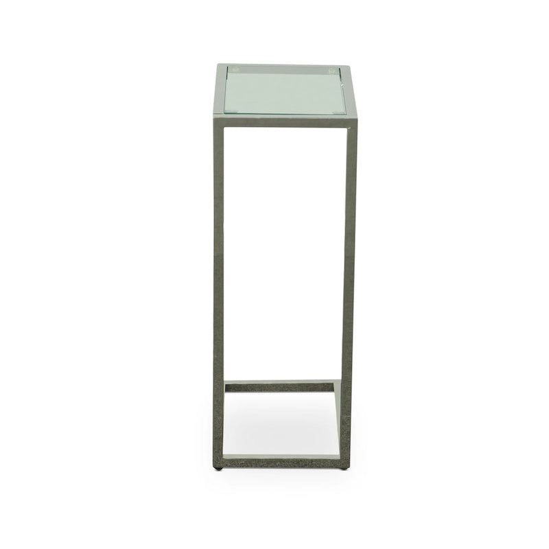 Table d'appoint Carolina Living Aggie C-Form - Plateau chêne récolte - Base fer vieilli