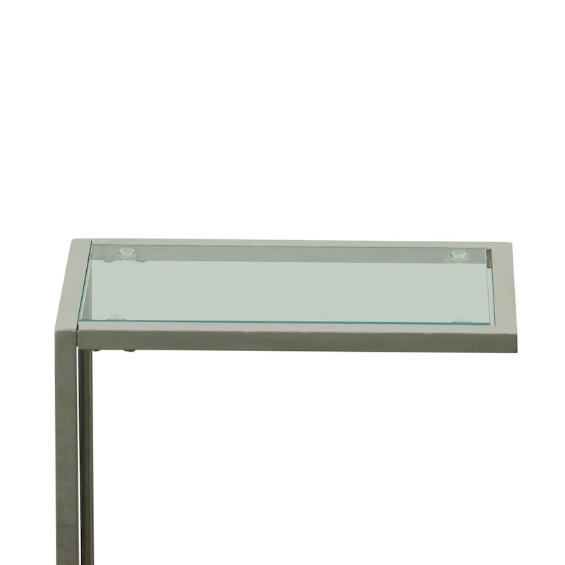 Table d'appoint Carolina Living Aggie C-Form - Plateau chêne récolte - Base fer vieilli