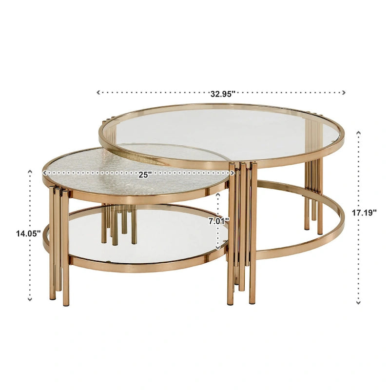 Tavolo in vetro testurizzato con ripiano Bruges Champagne Gold Finish di iNSPIRE Q Bold